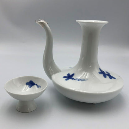 未使用品 深川製磁 根引松 直燗揃 盃5口 中古  徳利 酒器揃 和食器 おちょこ