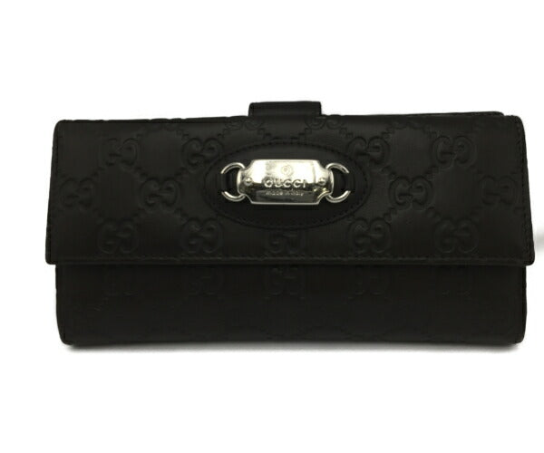 GUCCI  グッチシマ Wホック長財布 中古  231841 GGシマ 2つ折り レザー ブラウン メンズ