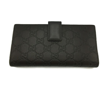 GUCCI  グッチシマ Wホック長財布 中古  231841 GGシマ 2つ折り レザー ブラウン メンズ
