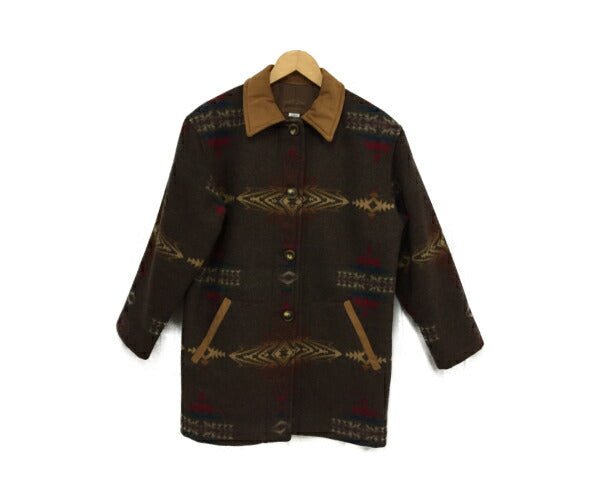 PENDLETON ペンドルトン ネイティブ柄 ウール混 コート  Sサイズ 中古  ブランケットコート 幾何学模様 レディース ハーフ