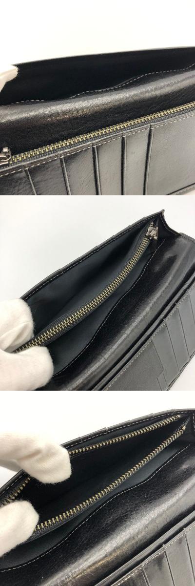 Calvin Klein PLATINUM カルバンクライン プラティナム メンズ 長財布 中古  プラチナム レザー ブランド 黒 ブラック シンプル ウォレット