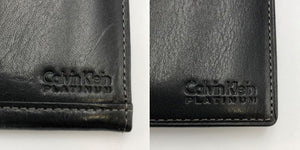 Calvin Klein PLATINUM カルバンクライン プラティナム メンズ 長財布 中古  プラチナム レザー ブランド 黒 ブラック シンプル ウォレット