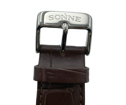 SONNE×HAORI 手巻き 腕時計 H021SSZ-BR 中古  ゾンネ ハオリ アナログ アンティーク 本革 レザー クロコ