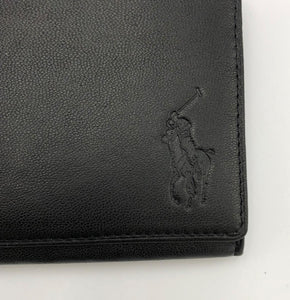 POLO RALPH LAUREN ラルフローレン レザー 長財布 中古  ロングウォレット 羊革 ブラック ブランド ワンポイント