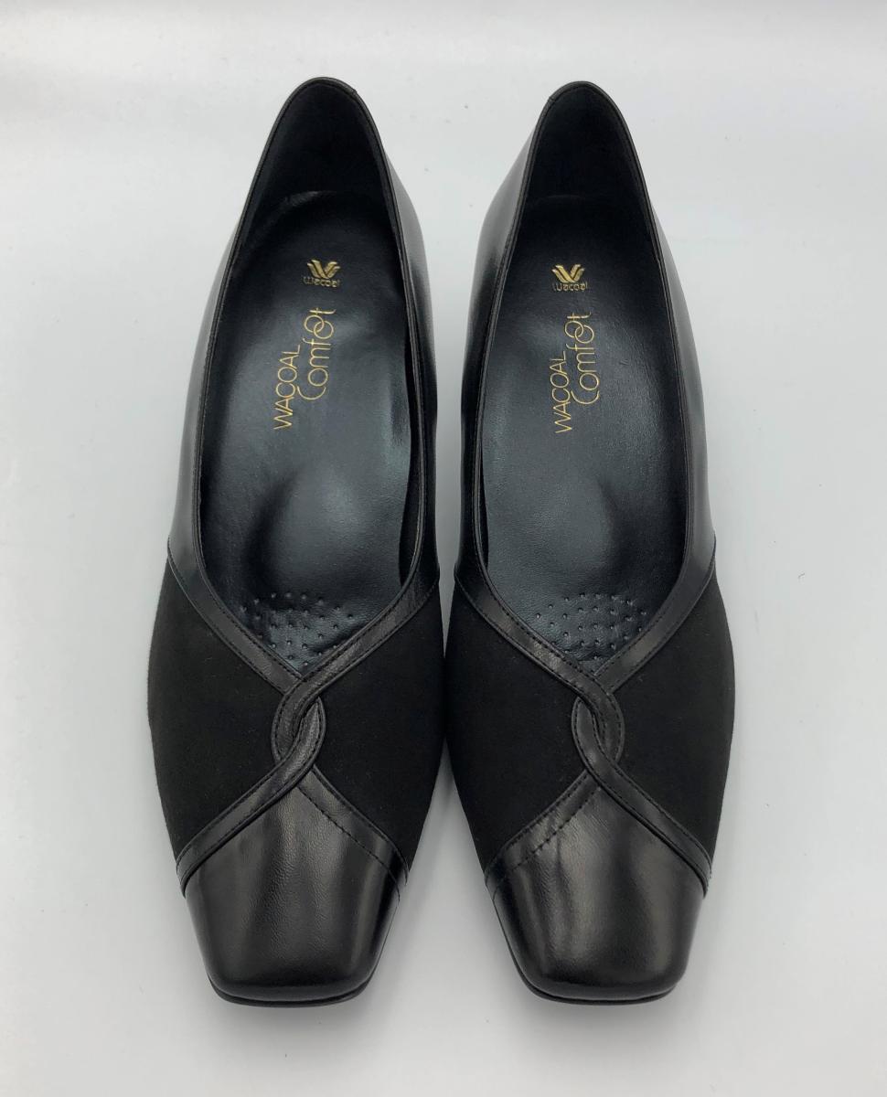 ワコール Comfoot エクセレントコレクション パンプス 24.5cm EEEE 中古  wacoal コムフット スエード レディース シューズ 靴 ブラック