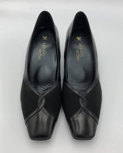 ワコール Comfoot エクセレントコレクション パンプス 24.5cm EEEE 中古  wacoal コムフット スエード レディース シューズ 靴 ブラック