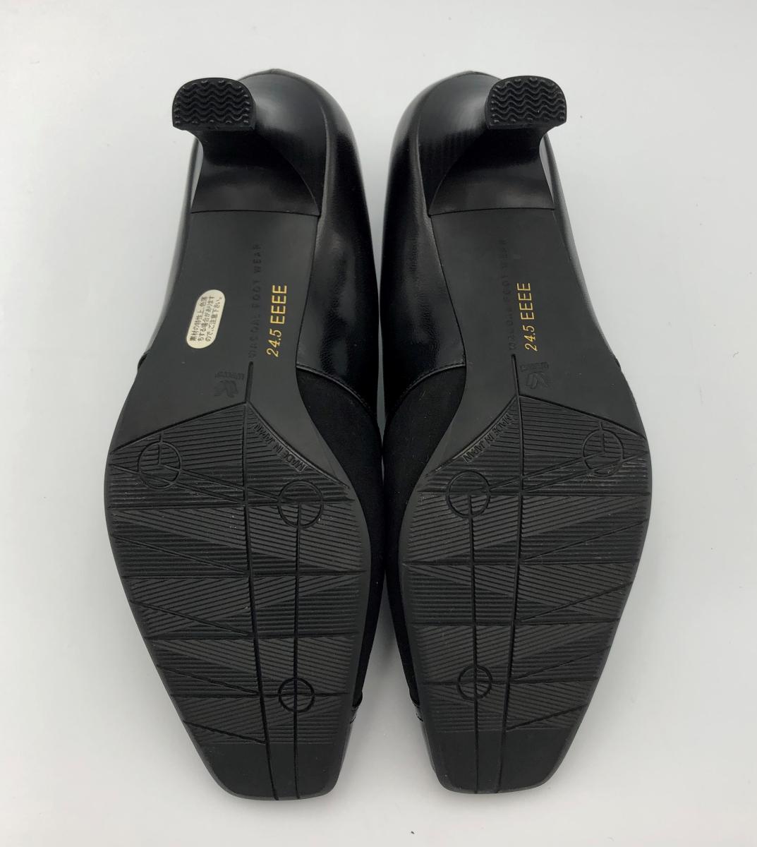 ワコール Comfoot エクセレントコレクション パンプス 24.5cm EEEE 中古  wacoal コムフット スエード レディース シューズ 靴 ブラック