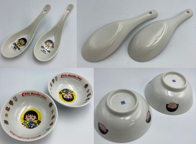 ちびまる子ちゃん 当時物 食器　8種16点セット 中古　 レトロ 皿 茶碗 キャラクター 昭和 マグカップ ラーメン鉢 希少
