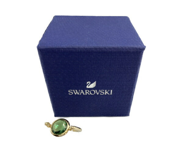 SWAROVSKI TAHLIA スワロフスキー タリア ストーンリング  サイズ５２（10-12号 ） ダークグリーン　中古　 アクセサリー ジュエリー レディース ゴールド 石