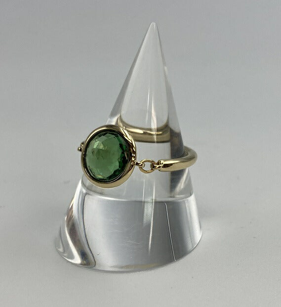 SWAROVSKI TAHLIA スワロフスキー タリア ストーンリング  サイズ５２（10-12号 ） ダークグリーン　中古　 アクセサリー ジュエリー レディース ゴールド 石