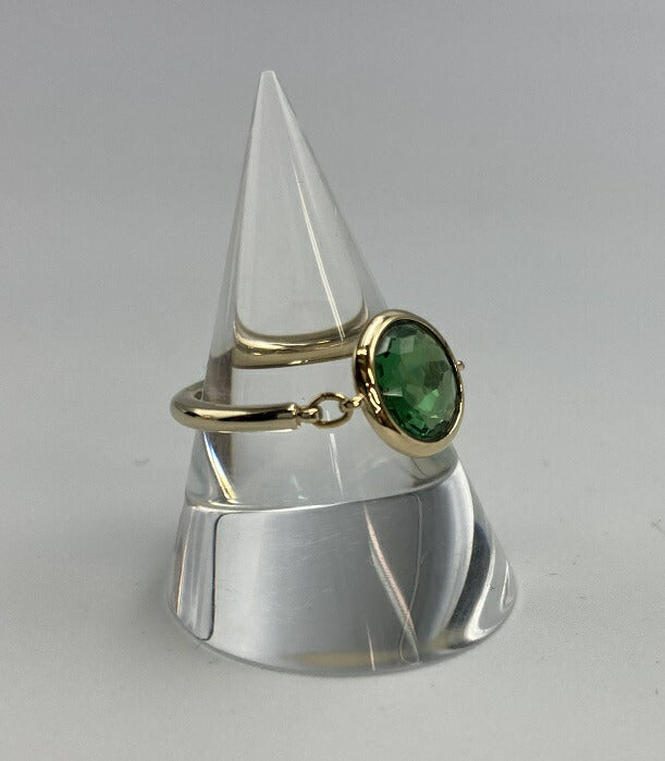 SWAROVSKI TAHLIA スワロフスキー タリア ストーンリング  サイズ５２（10-12号 ） ダークグリーン　中古　 アクセサリー ジュエリー レディース ゴールド 石