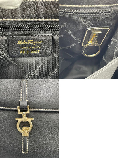 Salvatore Ferragamo ガンチーニ レザー ハンドバッグ 中古  サルヴァトーレフェラガモ AB-21 3387 本革 鞄 ブランド