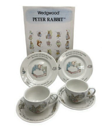 Wedgwood ウェッジウッド   カップ＆ソーサー、デザートプレート 6点セット 中古  コーヒーカップ イギリス ティーセット キャラクター