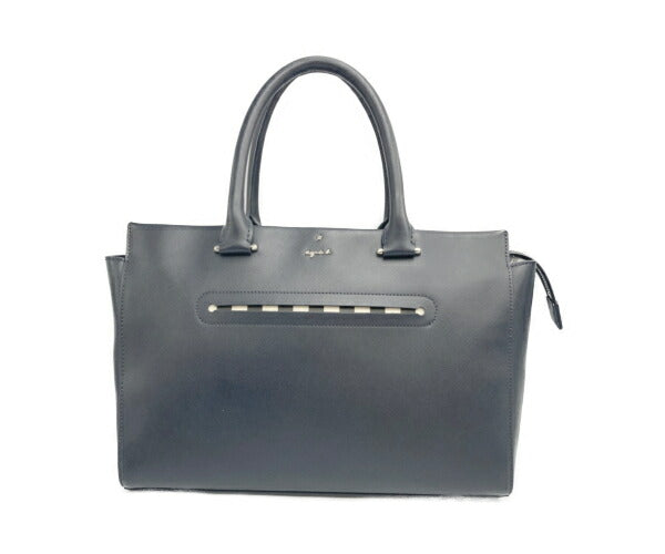 agnes b. アニエスベー  レザー　2WAYバッグ　ネイビー 中古  ショルダーバッグ ハンドバッグ 紺 レディース 斜め掛け