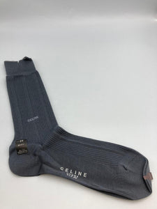 未使用　CELINE　セリーヌ  綿１００％　靴下３足セット　サイズ２５ｃｍ 　中古 ｿｯｸｽ ブランド メンズ 黒 グレー