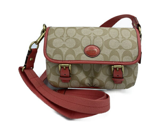 COACH PVC シグネチャー ショルダー バッグ 中古  コーチ F48759 鞄 肩掛け 斜め掛け 小さめ ブランド コンパクト