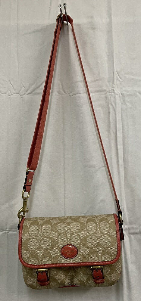COACH PVC シグネチャー ショルダー バッグ 中古  コーチ F48759 鞄 肩掛け 斜め掛け 小さめ ブランド コンパクト