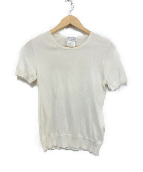 CHANEL 半袖 ニット L 40 中古  シャネル サマーニット 夏 ブランド トップス ココマーク