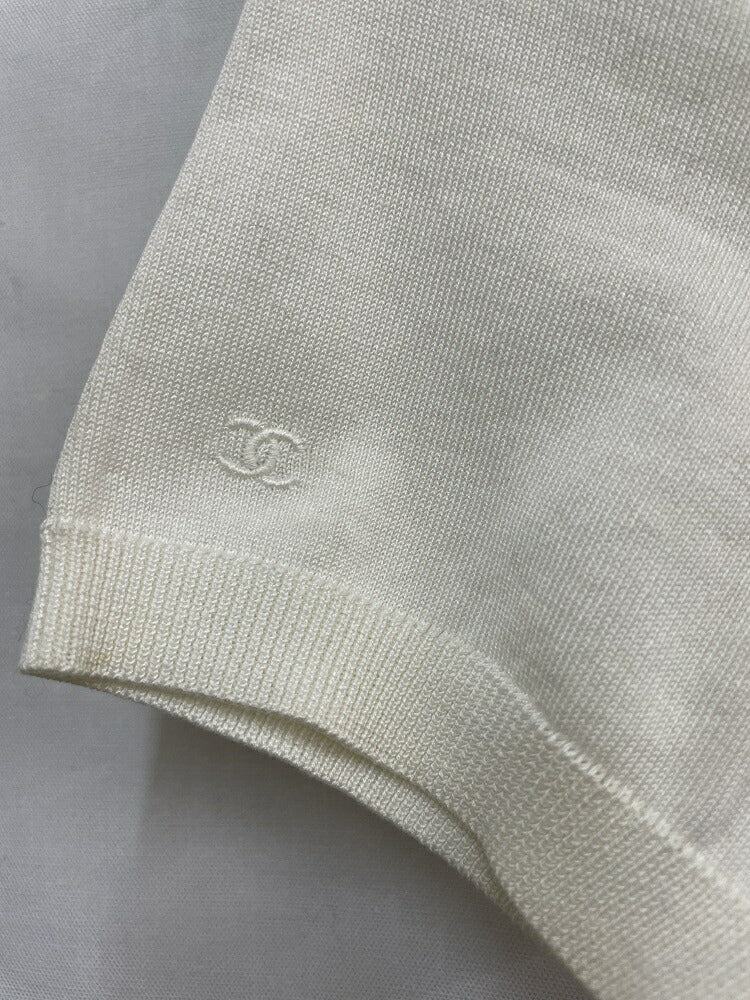 CHANEL 半袖 ニット L 40 中古  シャネル サマーニット 夏 ブランド トップス ココマーク