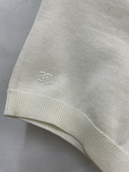 CHANEL 半袖 ニット L 40 中古  シャネル サマーニット 夏 ブランド トップス ココマーク