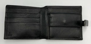 GUCCI グッチ レザー 2つ折り 財布 中古  ブランド メンズ ブラック ウォレット ミニ シンプル 黒