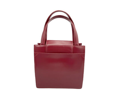 BVLGARI レザー ハンドバッグ 中古  ブルガリ 本革 鞄 ブランド レディース レッド 赤 通勤