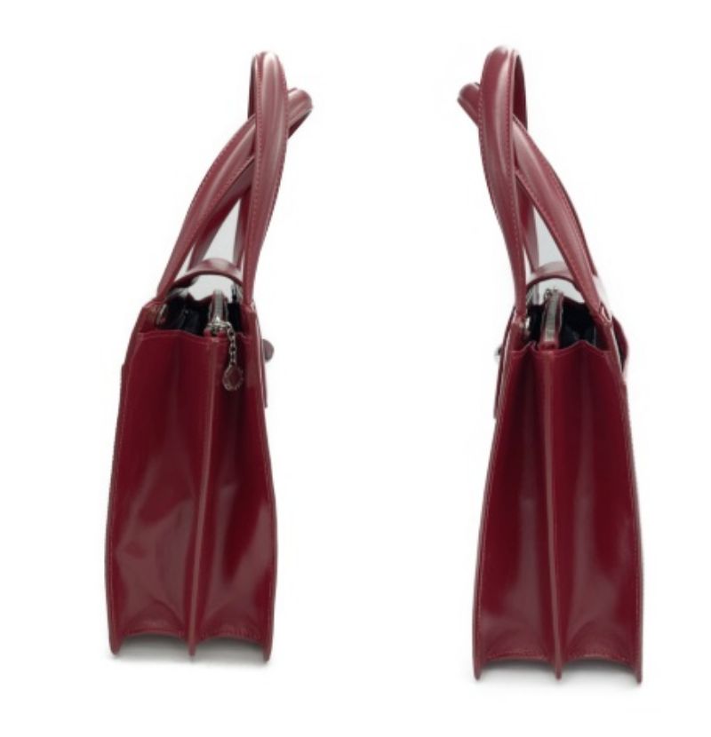 BVLGARI レザー ハンドバッグ 中古  ブルガリ 本革 鞄 ブランド レディース レッド 赤 通勤