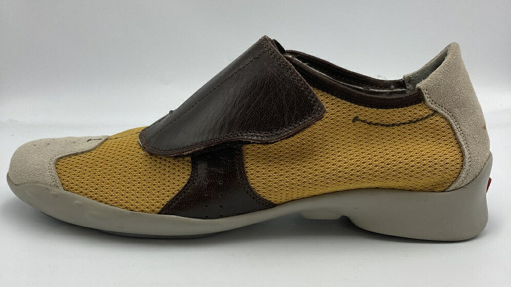 PRADA スポーツ メッシュスニーカー ３６ 2/1(約23.5cm) 中古　 レディース プラダ マジックテープ レザー イエロー