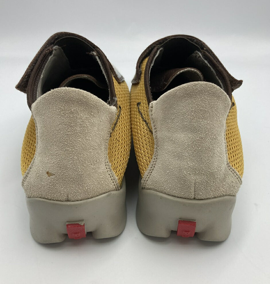 PRADA スポーツ メッシュスニーカー ３６ 2/1(約23.5cm) 中古　 レディース プラダ マジックテープ レザー イエロー