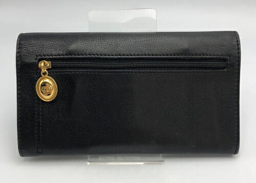 Christian Dior クリスチャン ディオール 2つ折り 長財布 中古  ブランド ウォレット レディース レザー ブラック 黒 赤 朱色
