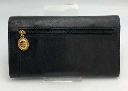 Christian Dior クリスチャン ディオール 2つ折り 長財布 中古  ブランド ウォレット レディース レザー ブラック 黒 赤 朱色