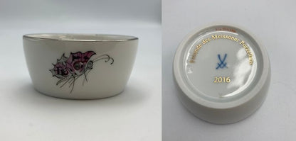 Meissen マイセン 会員記念品 小ボウル 小皿 4種 2016-2019 中古　 プレート 花 虫 蝶 非売品