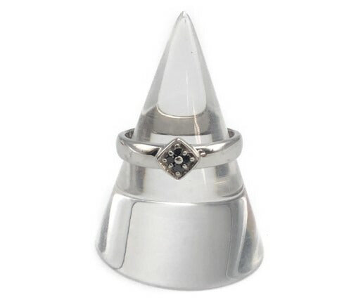 K18 WG ブラック ダイヤ 0.05ct 12号 リング 中古  18金 ホワイトゴールド ダイヤモンド 指輪 アクセサリー メンズ