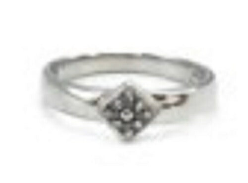 K18 WG ブラック ダイヤ 0.05ct 12号 リング 中古  18金 ホワイトゴールド ダイヤモンド 指輪 アクセサリー メンズ