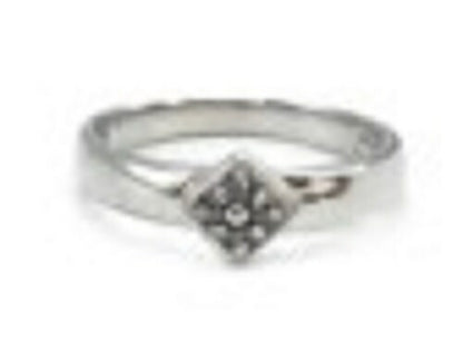 K18 WG ブラック ダイヤ 0.05ct 12号 リング 中古  18金 ホワイトゴールド ダイヤモンド 指輪 アクセサリー メンズ