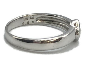 K18 WG ブラック ダイヤ 0.05ct 12号 リング 中古  18金 ホワイトゴールド ダイヤモンド 指輪 アクセサリー メンズ