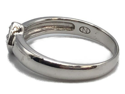 K18 WG ブラック ダイヤ 0.05ct 12号 リング 中古  18金 ホワイトゴールド ダイヤモンド 指輪 アクセサリー メンズ