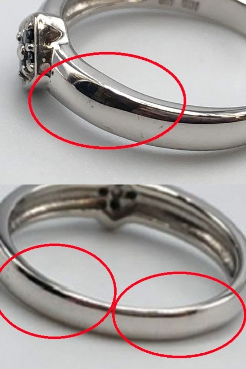 K18 WG ブラック ダイヤ 0.05ct 12号 リング 中古  18金 ホワイトゴールド ダイヤモンド 指輪 アクセサリー メンズ