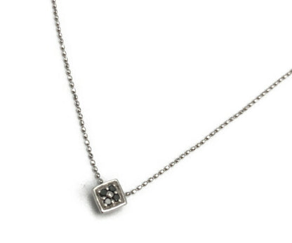 K18 WG ブラック ダイヤ 0.05ct ネックレス 中古  18金 ホワイトゴールド ダイヤモンド アクセサリー ジュエリー