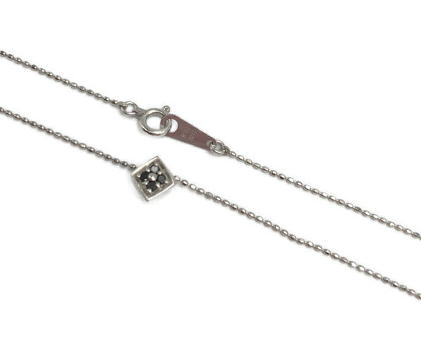 K18 WG ブラック ダイヤ 0.05ct ネックレス 中古  18金 ホワイトゴールド ダイヤモンド アクセサリー ジュエリー