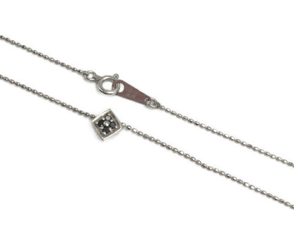 K18 WG ブラック ダイヤ 0.05ct ネックレス 中古  18金 ホワイトゴールド ダイヤモンド アクセサリー ジュエリー