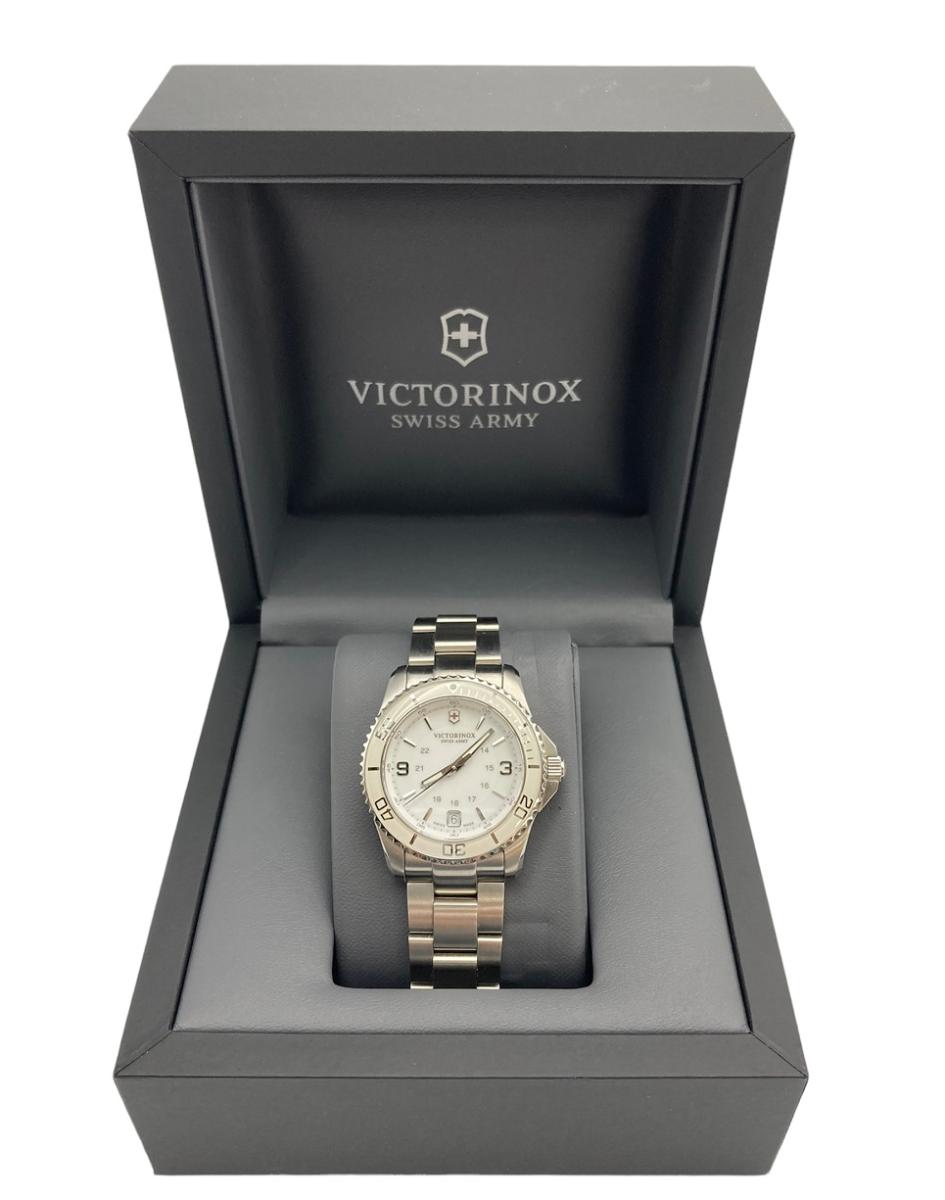VICTORINOX マーベリック スモール クオーツ腕時計 VIC-241699 中古  ビクトリノックス レディース 日付 三針 ホワイト ステンレス