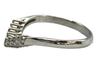 Pt900 ダイヤ 0.15ct 12号 V型 リング 中古  指輪 プラチナ ダイヤモンド レディース おしゃれ 綺麗 かわいい