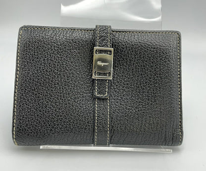 Salvatore Ferragamo レザー Wホック 財布 中古  サルバトーレ フェラガモ 本革 コンパクト ミニ パスケース