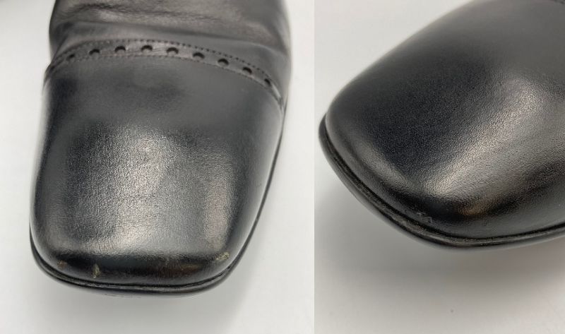 GUCCI レザー　レースアップシューズ  G金具 メダリオン サイズ４１ ブラック 中古  レザーシューズ グッチ カジュアル 革靴 黒 紐靴