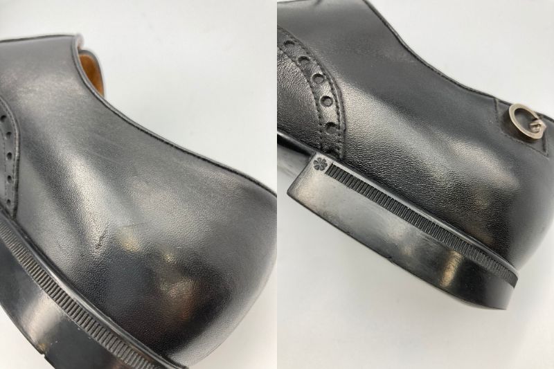 GUCCI レザー　レースアップシューズ  G金具 メダリオン サイズ４１ ブラック 中古  レザーシューズ グッチ カジュアル 革靴 黒 紐靴