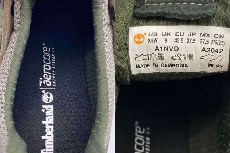 Timberland フライローム トレイル ロー  TB0A1NVO 27.5cm ダークグリーン 中古　 ティンバーランド スニーカー メッシュ ローカット メンズ
