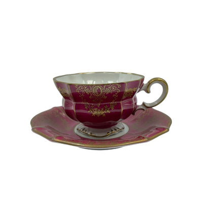 Lindner リンドナー デミタスカップ&ソーサー レッド 中古 1