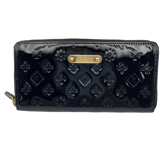 renoma PARIS レノマ エナメル 牛革型押し ラウンドファスナー長財布 中古 4