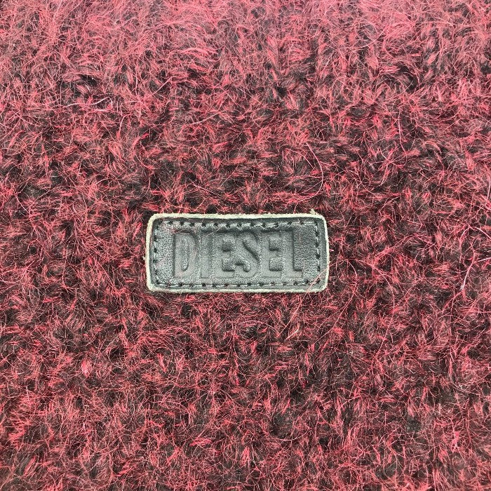 DIESEL ディーゼル フリンジ モヘヤニット チュニックワンピース レディース 秋冬 フリンジ モヘヤニット ダークレッド XS 中古 1